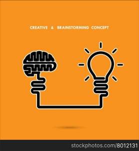 Creative brainstorm concept ,business and education idea, innovation and solution, creative design, vector illustration