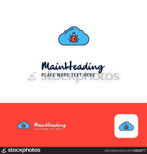 Creative Bug on cloud Logo Design. Flat color Logo place for Tagline. Vector Illustration