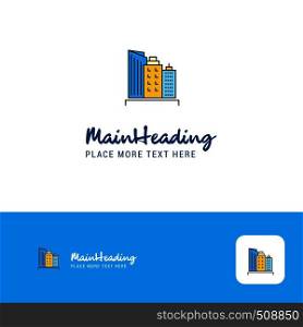 Creative Buildings Logo Design. Flat color Logo place for Tagline. Vector Illustration