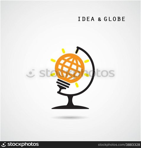 Creative bulb abstract vector logo design and globe sign. Corporate business industrial creative logotype symbol.Vector illustration