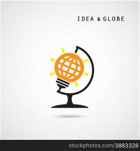 Creative bulb abstract vector logo design and globe sign. Corporate business industrial creative logotype symbol.Vector illustration