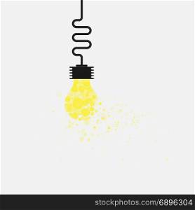 Creative bulb light idea abstract vector design template.Concept of ideas inspiration,innovation,invention,effective thinking,knowledge and education.Corporate business industrial creative logotype symbol.Vector illustration
