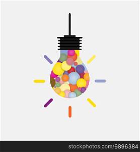 Creative bulb light idea abstract vector design template.Concept of ideas inspiration,innovation,invention,effective thinking,knowledge and education.Corporate business industrial creative logotype symbol.Vector illustration