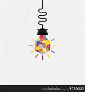 Creative bulb light idea abstract vector design template.Concept of ideas inspiration,innovation,invention,effective thinking,knowledge and education.Corporate business industrial creative vector icon