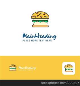 Creative Burger Logo Design. Flat color Logo place for Tagline. Vector Illustration