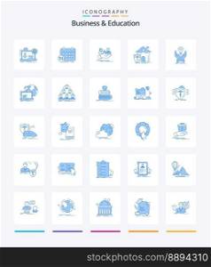 Creative Business And Education 25 Blue icon pack  Such As home. hand. timetable. life. health