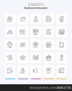 Creative Business And Education 25 OutLine icon pack  Such As webinar. forum. agreement. company. organization