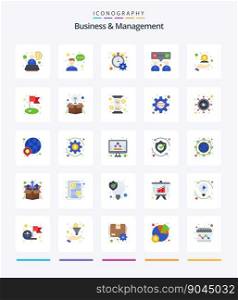 Creative Business And Management 25 Flat icon pack  Such As hand. cash. progress. team work. our