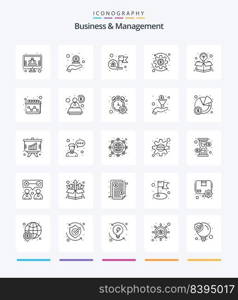 Creative Business And Management 25 OutLine icon pack  Such As box. money. money. coin. success