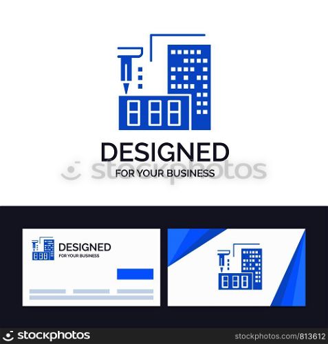 Creative Business Card and Logo template 3d, Architecture, Construction, Fabrication, Home Vector Illustration