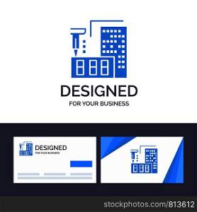 Creative Business Card and Logo template 3d, Architecture, Construction, Fabrication, Home Vector Illustration