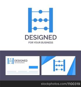 Creative Business Card and Logo template Abacus, Education, Math Vector Illustration