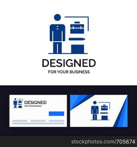 Creative Business Card and Logo template Abilities, Accomplished, Achieve, Businessman Vector Illustration