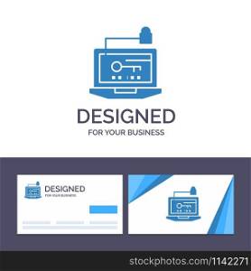 Creative Business Card and Logo template Access, Computer, Hardware, Key, Laptop Vector Illustration
