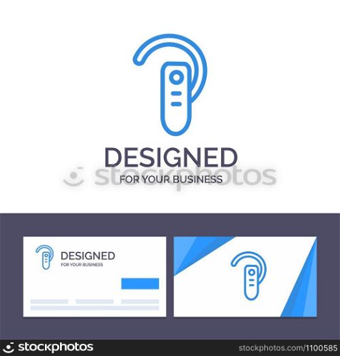 Creative Business Card and Logo template Accessory, Bluetooth, Ear, Headphone, Headset Vector Illustration
