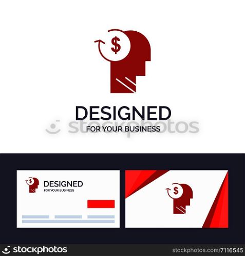 Creative Business Card and Logo template Account, Avatar, Costs, Employee, Profile, Business Vector Illustration