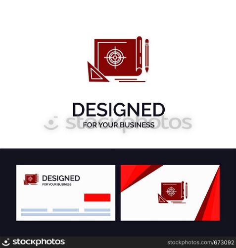 Creative Business Card and Logo template Achievement, File, File Target, Marketing, Target Vector Illustration