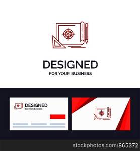Creative Business Card and Logo template Achievement, File, File Target, Marketing, Target Vector Illustration