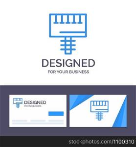 Creative Business Card and Logo template Ad, Advertising, Board, Signboard Vector Illustration