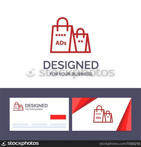 Creative Business Card and Logo template Advertising, Bag, Purse, Shopping Ad, Shopping Vector Illustration