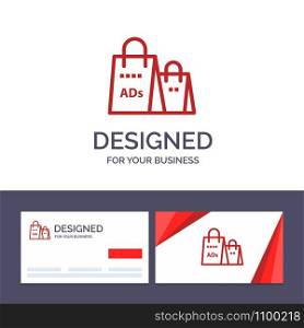 Creative Business Card and Logo template Advertising, Bag, Purse, Shopping Ad, Shopping Vector Illustration