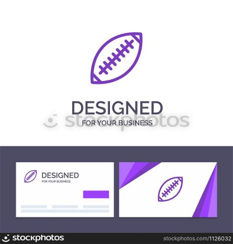 Creative Business Card and Logo template Afl, Australia, Football, Rugby, Rugby Ball, Sport, Sydney Vector Illustration