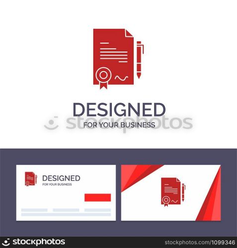 Creative Business Card and Logo template Agreement, Certificate, Done, Deal Vector Illustration
