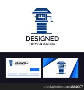 Creative Business Card and Logo template Agriculture, Farm, Farming, Well Vector Illustration