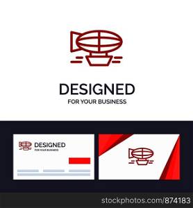 Creative Business Card and Logo template Air, Balloon, Balloon, Filled, Holiday, Travel Vector Illustration