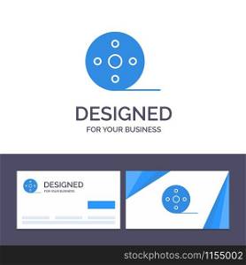 Creative Business Card and Logo template Album, Film, Movie, Reel Vector Illustration