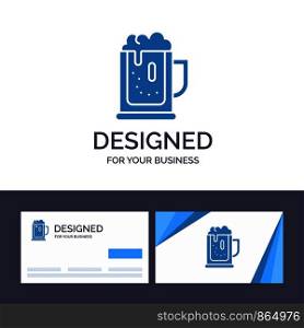 Creative Business Card and Logo template Alcohol party, Beer, Celebrate, Drink, Jar Vector Illustration