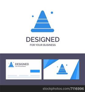 Creative Business Card and Logo template Alert, Cone, Construction, Road Vector Illustration