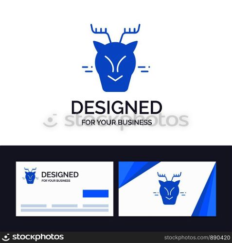Creative Business Card and Logo template Alpine, Arctic, Canada, Reindeer Vector Illustration