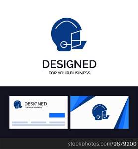Creative Business Card and Logo template American, Equipment, Football, Helmet, Protective Vector Illustration