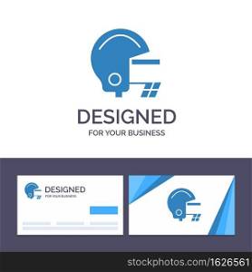 Creative Business Card and Logo template American, Football, Helmet Vector Illustration
