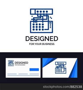 Creative Business Card and Logo template Analog, Connection, Device, Module, Sound Vector Illustration