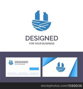 Creative Business Card and Logo template Animal, Bird, House, Spring Vector Illustration