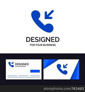 Creative Business Card and Logo template Answer, Call, Incoming Vector Illustration
