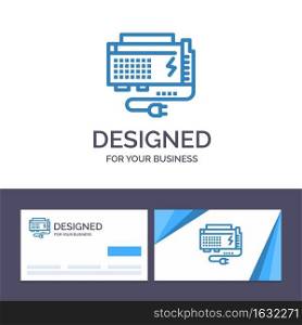 Creative Business Card and Logo template Apc, Battery, Computer, Power, Source Vector Illustration