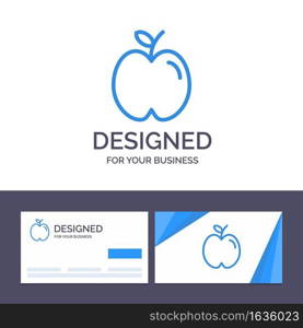 Creative Business Card and Logo template Apple, Education, School, Study Vector Illustration