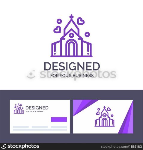 Creative Business Card and Logo template Arch, Love, Wedding, House Vector Illustration
