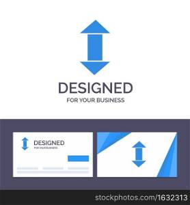 Creative Business Card and Logo template Arrow, Arrows, Up, Down Vector Illustration