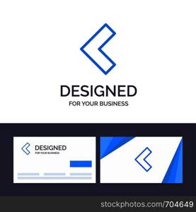 Creative Business Card and Logo template Arrow, Back, Left Vector Illustration