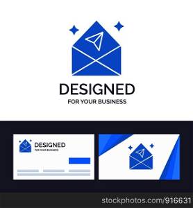 Creative Business Card and Logo template Arrow, Chat, Mail, Open Vector Illustration