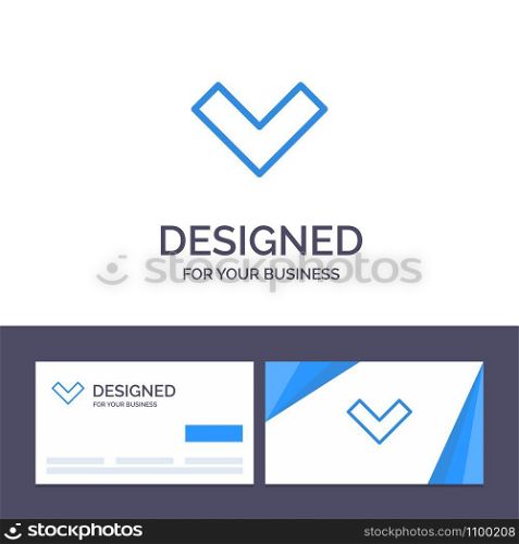 Creative Business Card and Logo template Arrow, Down, Back Vector Illustration