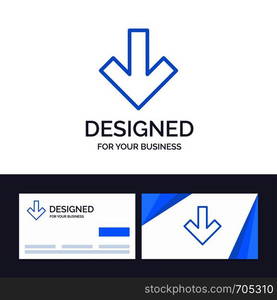 Creative Business Card and Logo template Arrow, Down, Back Vector Illustration