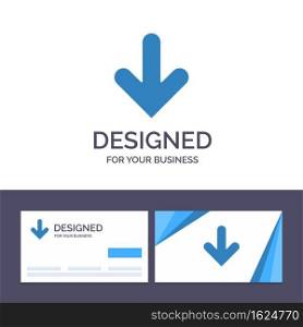 Creative Business Card and Logo template Arrow, Down, Direction, Download Vector Illustration