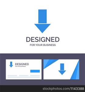 Creative Business Card and Logo template Arrow, Down, Down Arrow, Direction Vector Illustration