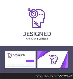Creative Business Card and Logo template Arrow, Focus, Precision, Target Vector Illustration