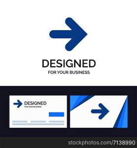 Creative Business Card and Logo template Arrow, Forward, Arrows, Right Vector Illustration